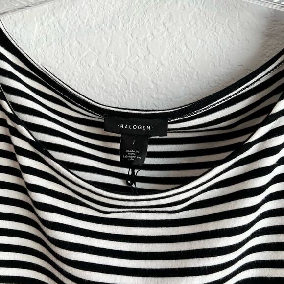HALOGEN WHITE BLACK WOMEN STRIPED LONG SLEEVE SIZE LARGE BRAND NEW - Picture 4 of 6